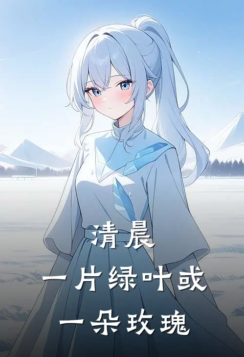 清晨，一片绿叶或一朵玫瑰